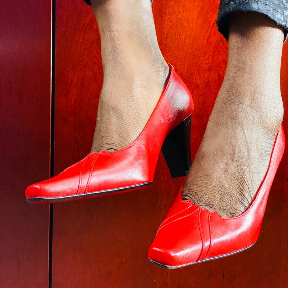 Ivan Troy Ami Red Italian Leather Women Pump - Picture 4 of 7